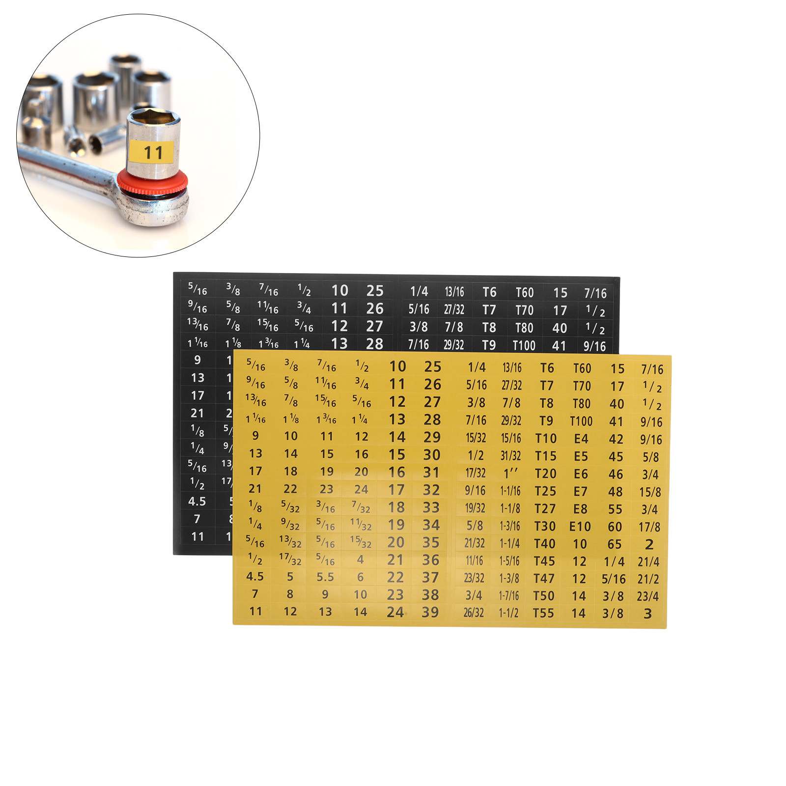Mechanical Tools In Workshop - 20Sheets Socket Wrench Size Sticker Self