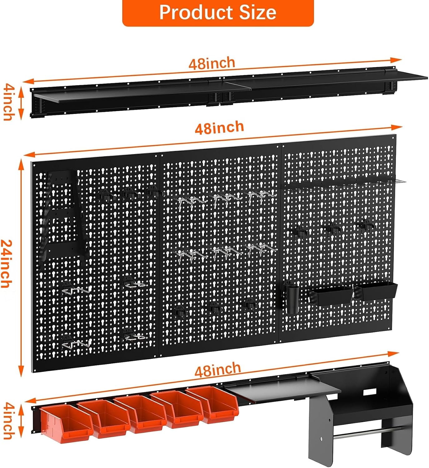 Metal Pegboard Wall Organizer  - Workshop Tools Board 评论和价格
