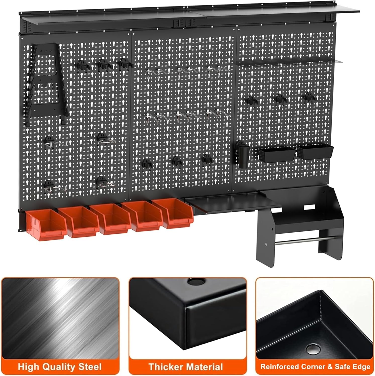 Metal Pegboard Wall Organizer  - Workshop Tools Board 评论和价格