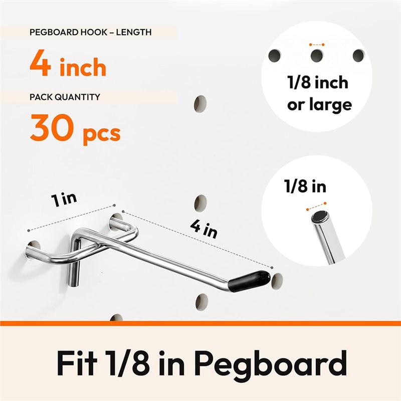 Pegboard Organizer Hooks 30Pcs - Workshop Tools Board 评论和价格