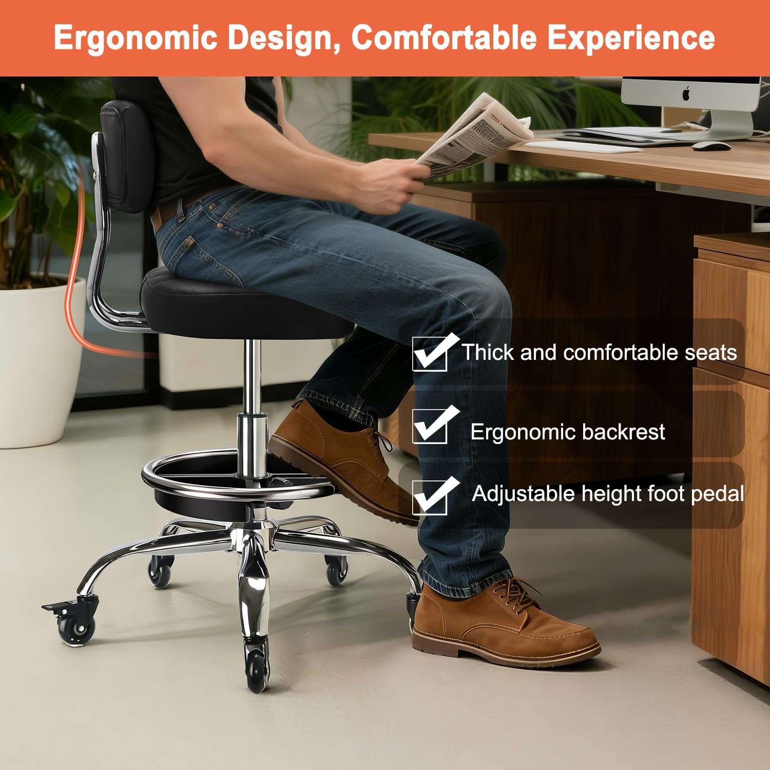 Garage Mechanic Stool With Bac - Mechanical Tools In Workshop 评论和价格